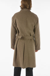ZZEGNA hidden closure chesterfield coat with belt